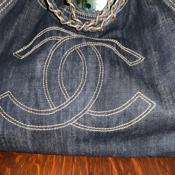 CHANEL COCO CABAS DENIM TOTE BAG RARE 2006-2008 - Picture 2 of 14